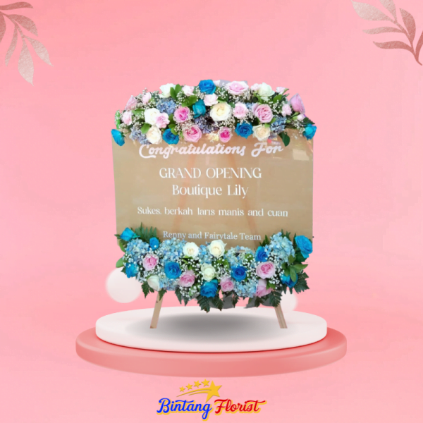 papan bunga akrilik Bintang Florist Jombang