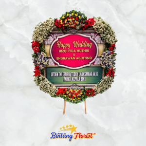 papan bunga happy wedding Bintang Florist Jombang