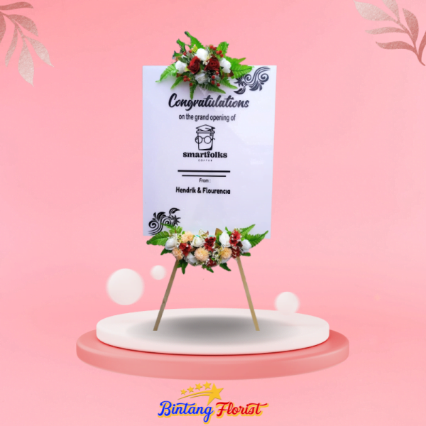 papan bunga akrilik Bintang Florist Jombang